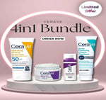 CeraVe 4-in-1 Skincare Kit: Night Cream, Sunblock, Cleanser & Serum for Radiant Skin