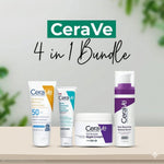 CeraVe 4-in-1 Skincare Kit: Night Cream, Sunblock, Cleanser & Serum for Radiant Skin